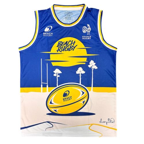 BEACH RUGBY TANK TOP 2025 LOOPITA FRANCE RUGBY BLUE MIXED