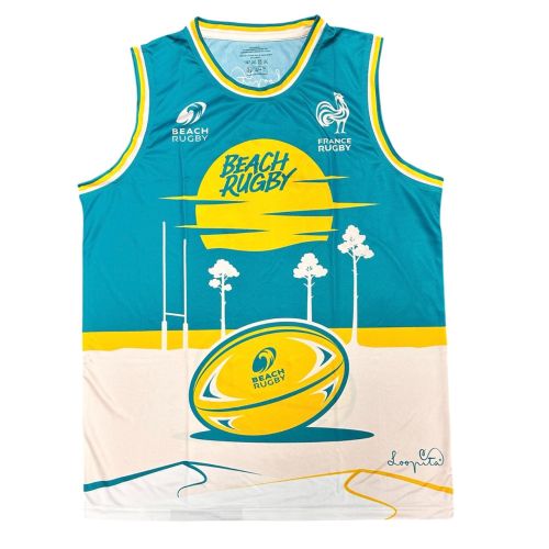 BEACH RUGBY 2025 LOOPITA FRANCE RUGBY TANK TOP LIGHT BLUE UNISEX