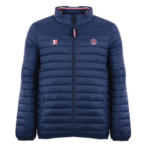 Men's Navy Blue Flag Rugby Long Sleeve Down Jacket 