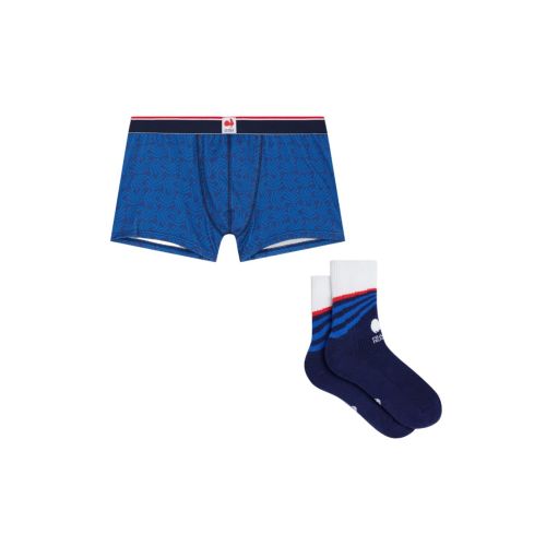 Pack Marius boxer + Wilfried XV de France Blue Socks
