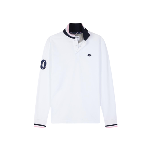 Villepreux Long Sleeve Polo France Rugby x Eden Park 2024 Man White