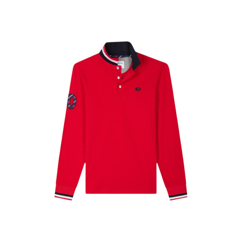 Villepreux Long Sleeve Polo France Rugby x Eden Park 2024 Red Man