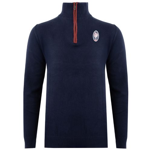 Men's Heritage Premium Logo Navy Blue Trucker Sweater