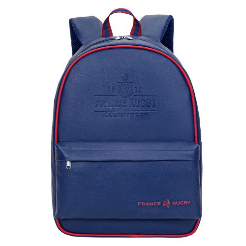 France Rugby single compartment faux leather backpack