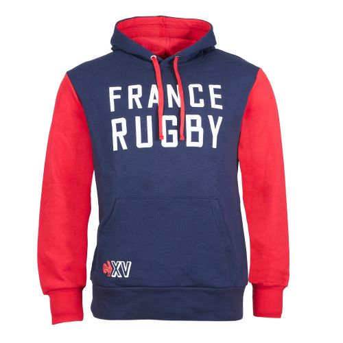 Long Sleeve Hoodie France Rugby Navy/Red Men