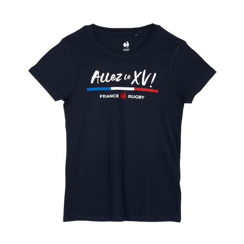 T-shirt Supporter Allez le XV France Rugby Marine Woman