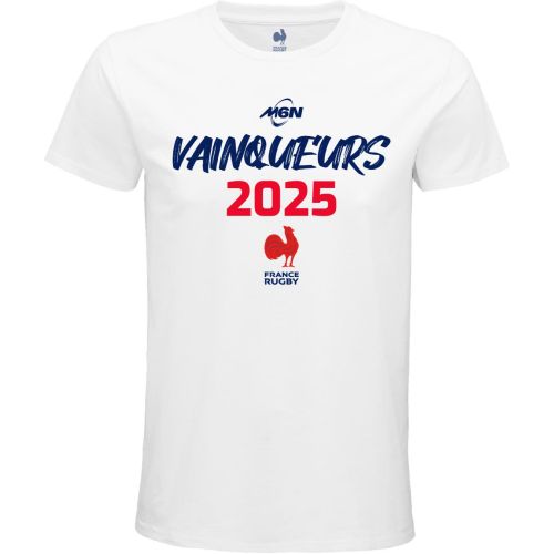 VICTORY T-SHIRT T6N 2025 FRANCE RUGBY ADULT WHITE