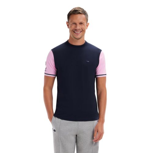 Cotton T-Shirt XV de France Navy Pink Eden Park