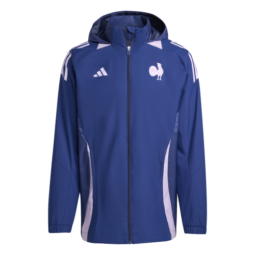 Men's France Rugby FFR All Weather Jacket Dark Blue Adidas
