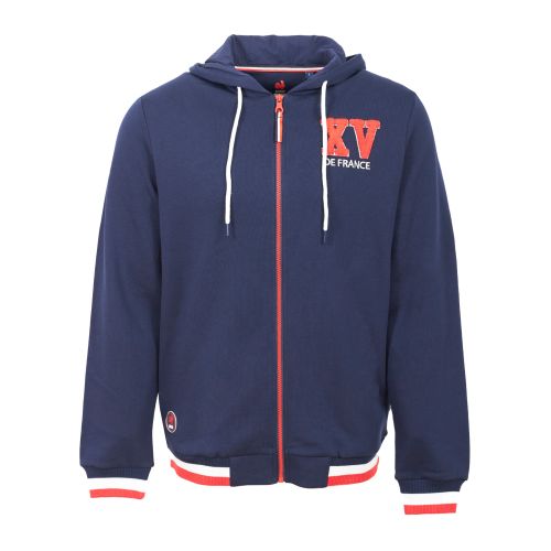 Men's Navy Blue France Rugby Zip Jacket